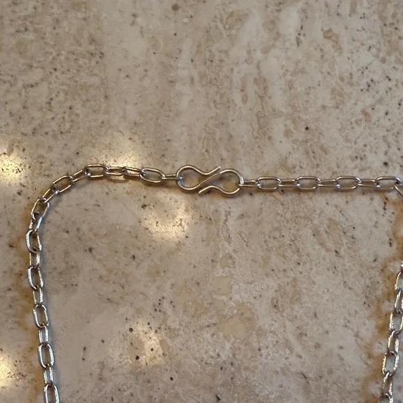 Silver and Blue Sodalite Pendant Necklace - Picture 3 of 4